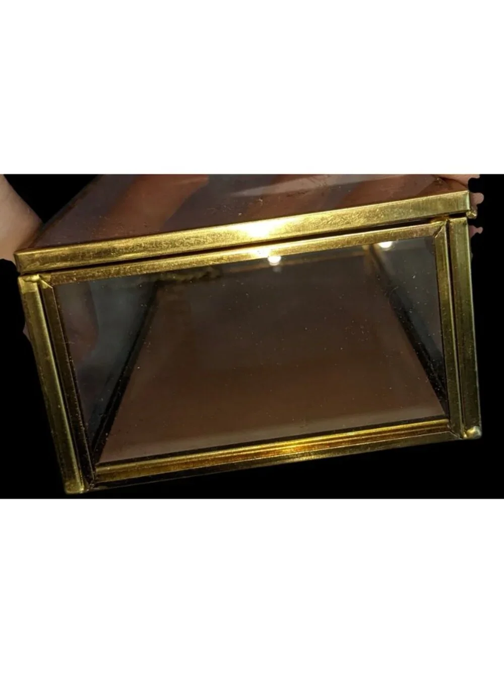 Grandmillennial Vintage Mele & Co Floral Glass Jewelry Trinket Box